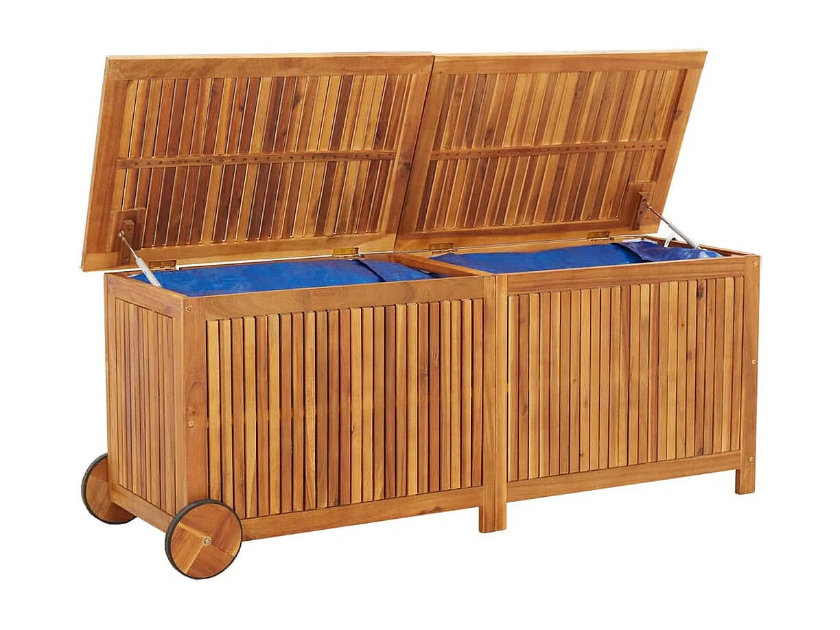 Tuinopbergbox op wielen 150x50x58cm acaciahout
