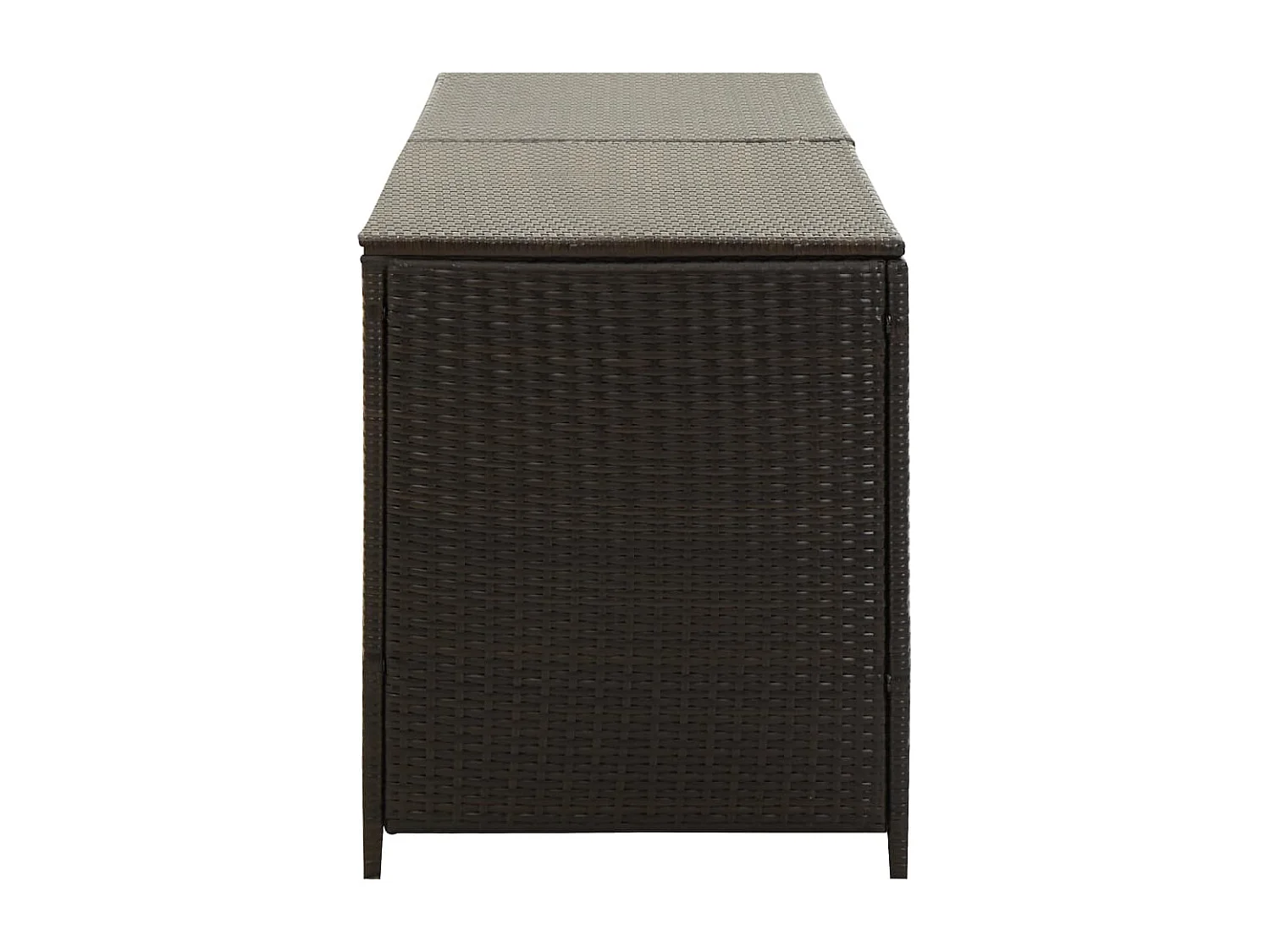 Caja de almacenamiento de jardín de resina tejida 200x50x60 cm marrón