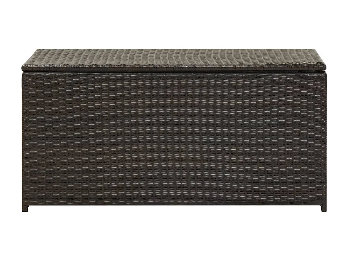 Caja de almacenamiento de jardín de resina tejida 100x50x50 cm marrón