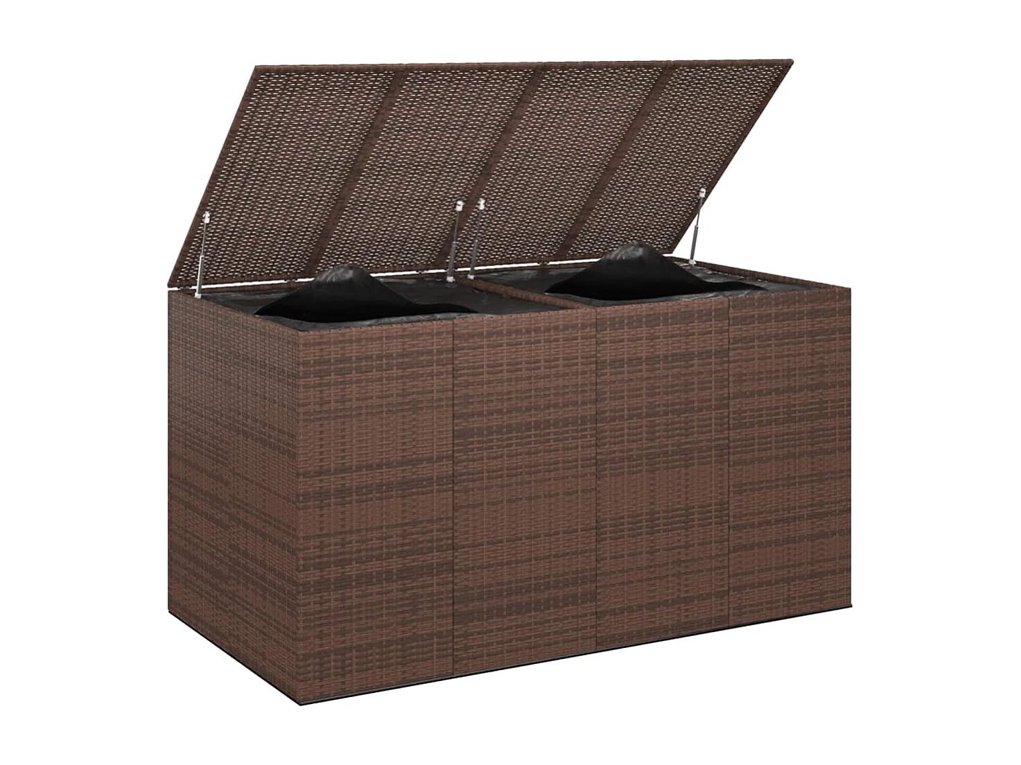 Caixa de almofada de jardim Resina tecida 194x100x103 cm Marrom