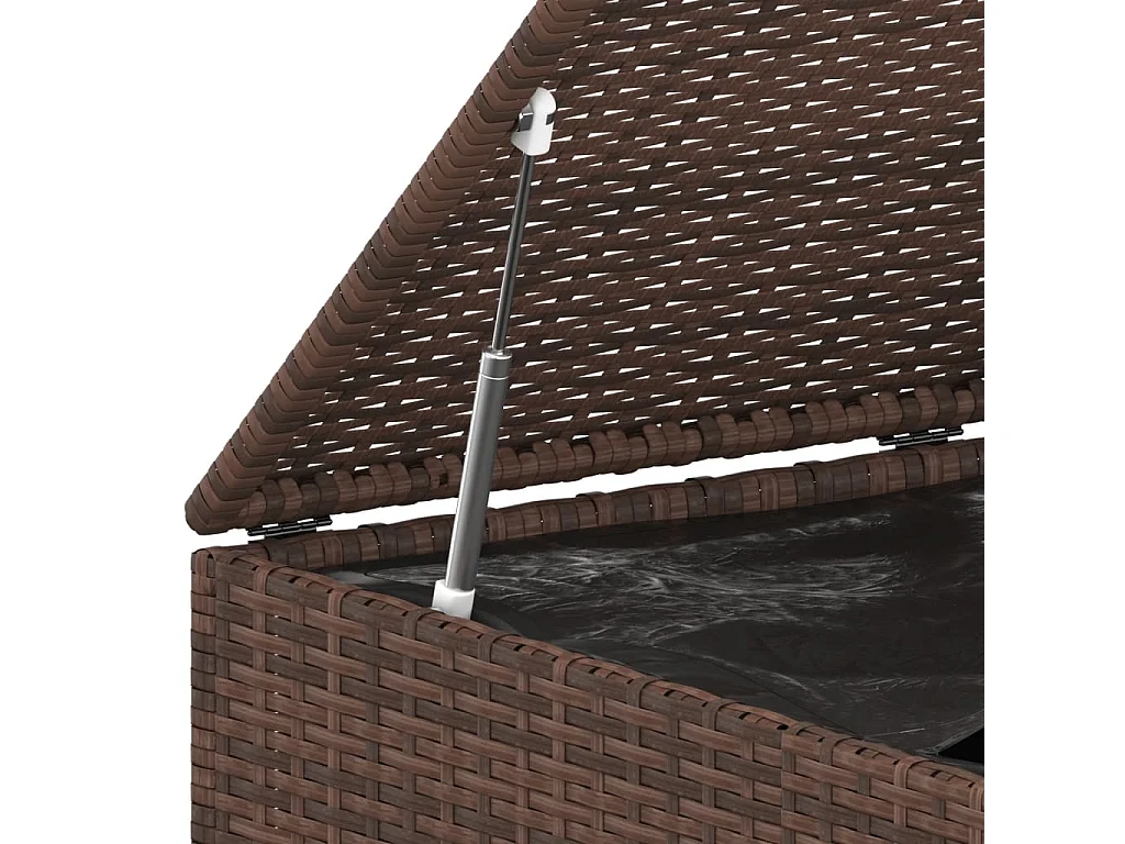 Caixa de almofada de jardim Resina tecida 194x100x103 cm Marrom