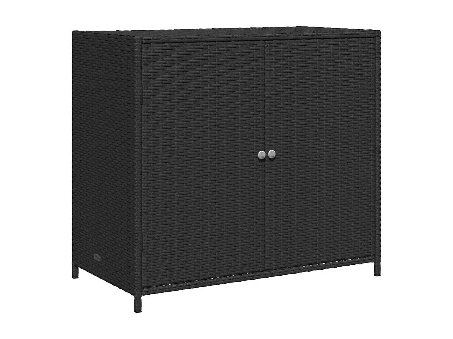 Armoire de rangement de jardin noir 83x45x76 cm résine tressée