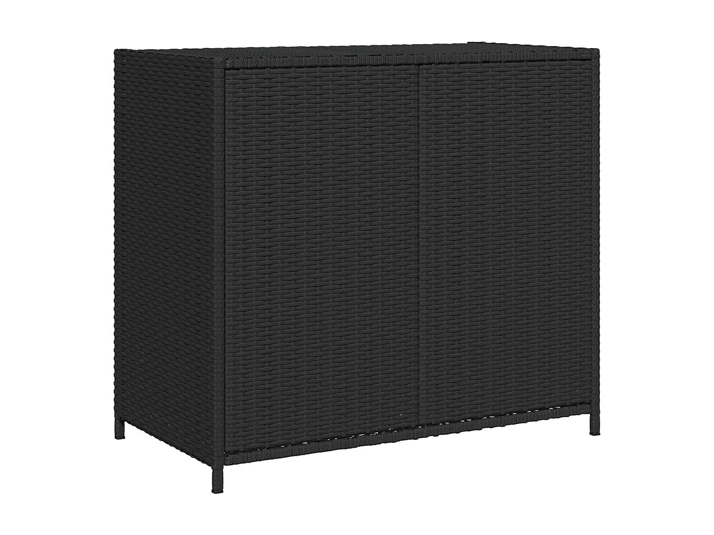 Armoire de rangement de jardin noir 83x45x76 cm résine tressée
