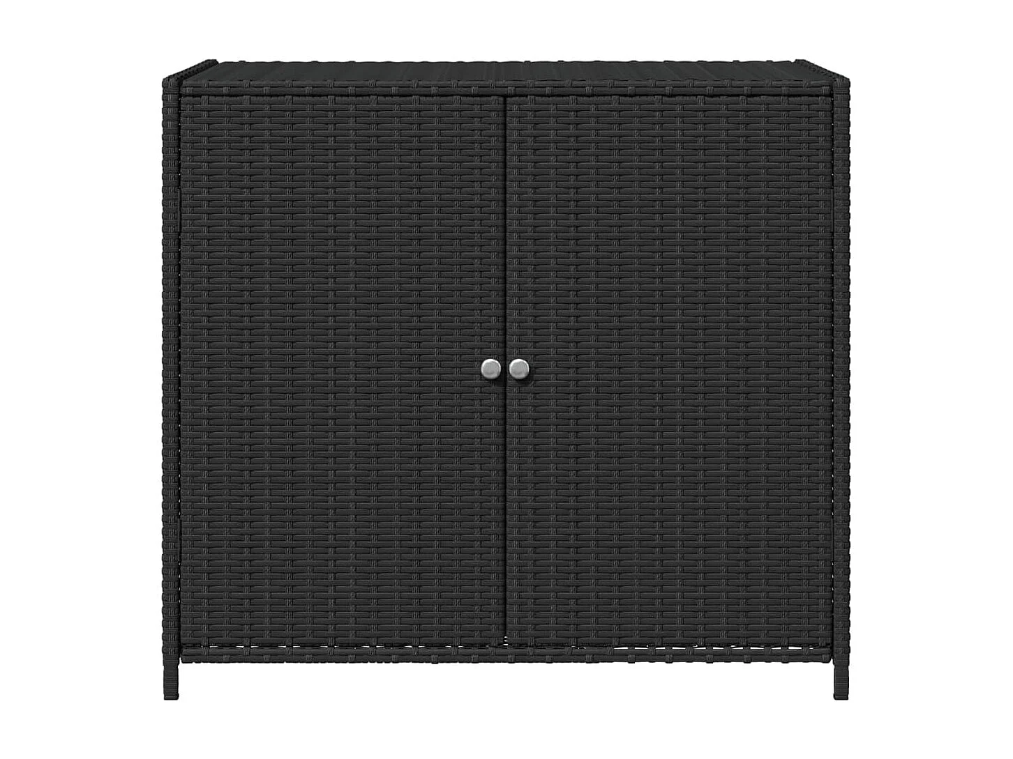 Armoire de rangement de jardin noir 83x45x76 cm résine tressée