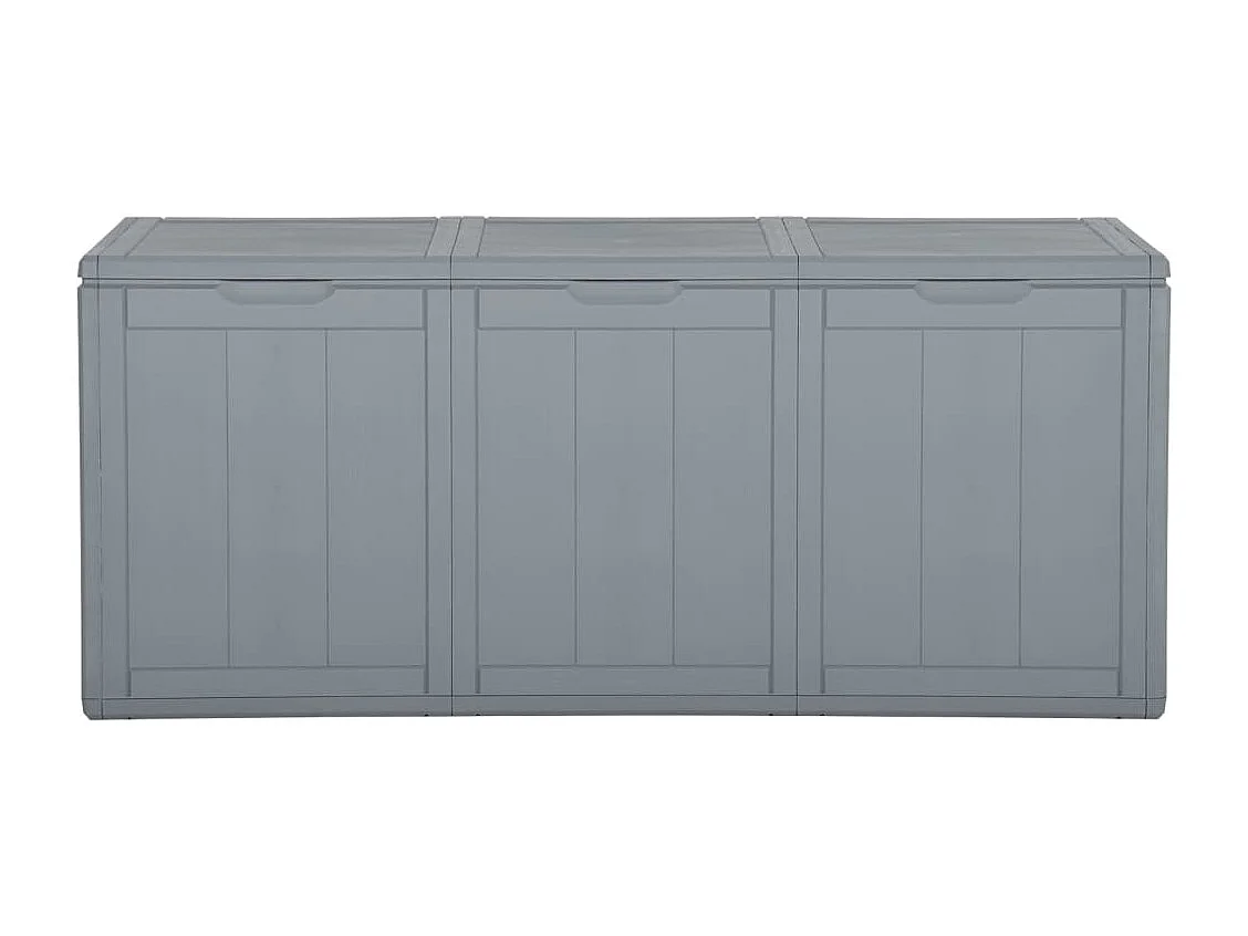 Baule da giardino 270 L Rattan PP grigio