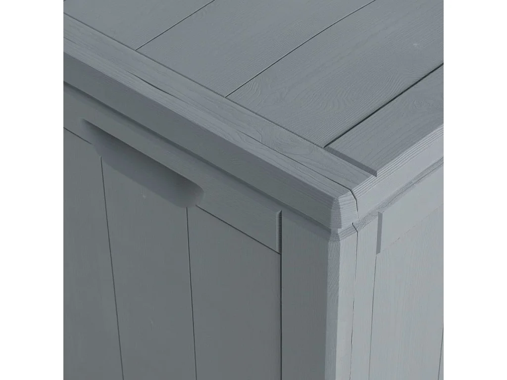 Baule da giardino 270 L Rattan PP grigio