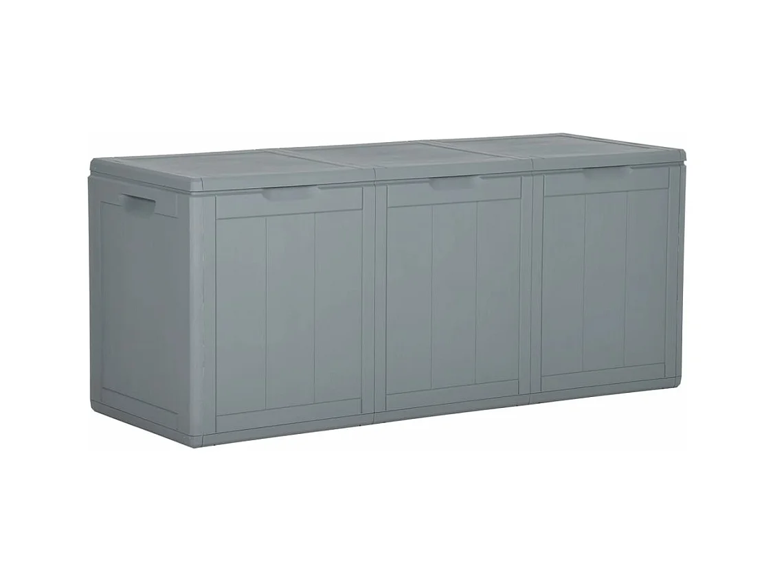 Garten-Aufbewahrungsbox 270 L, graues PP-Rattan