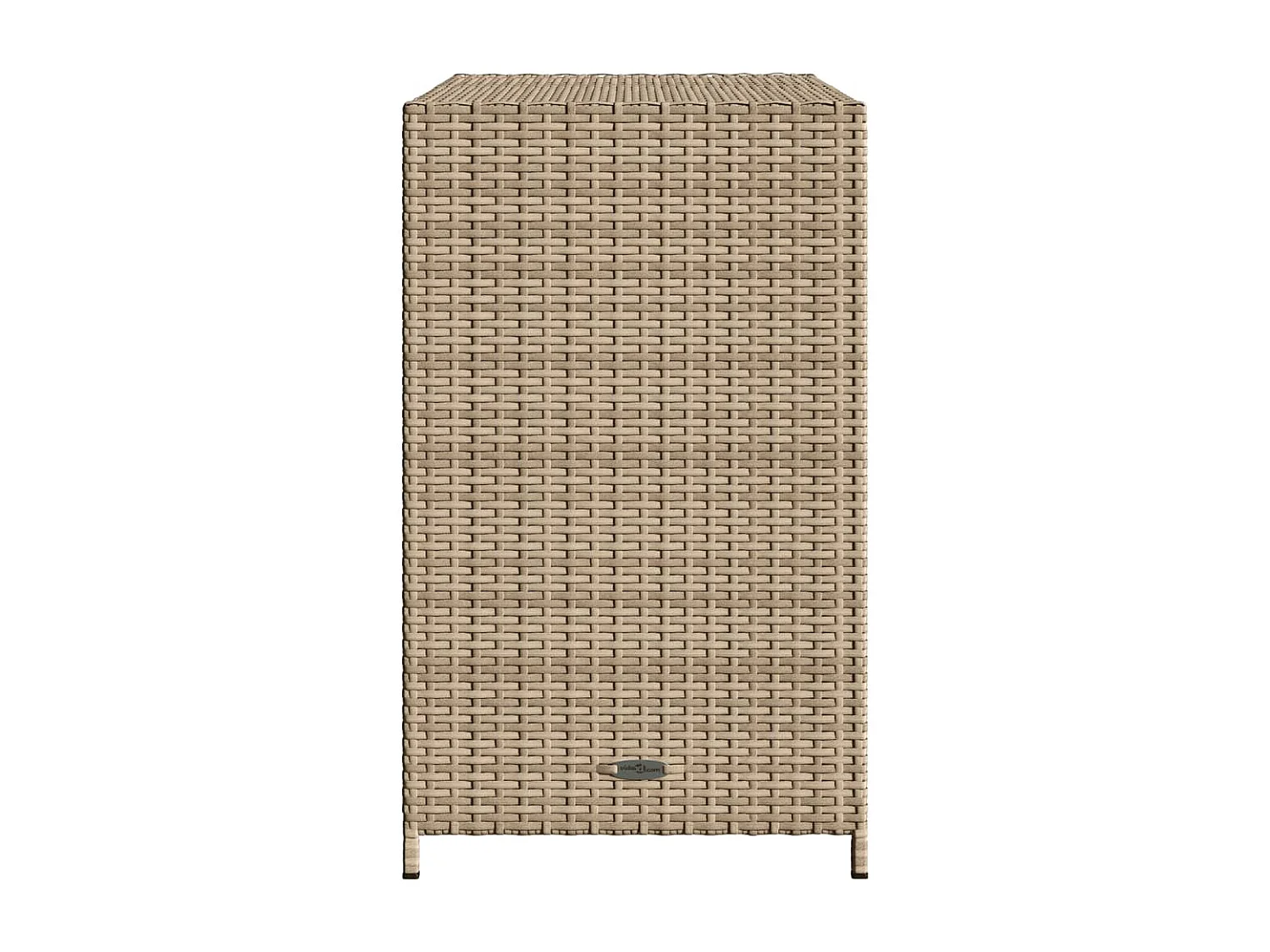 Beiger Gartenschrank 83x45x76 cm aus geflochtenem Kunstharz