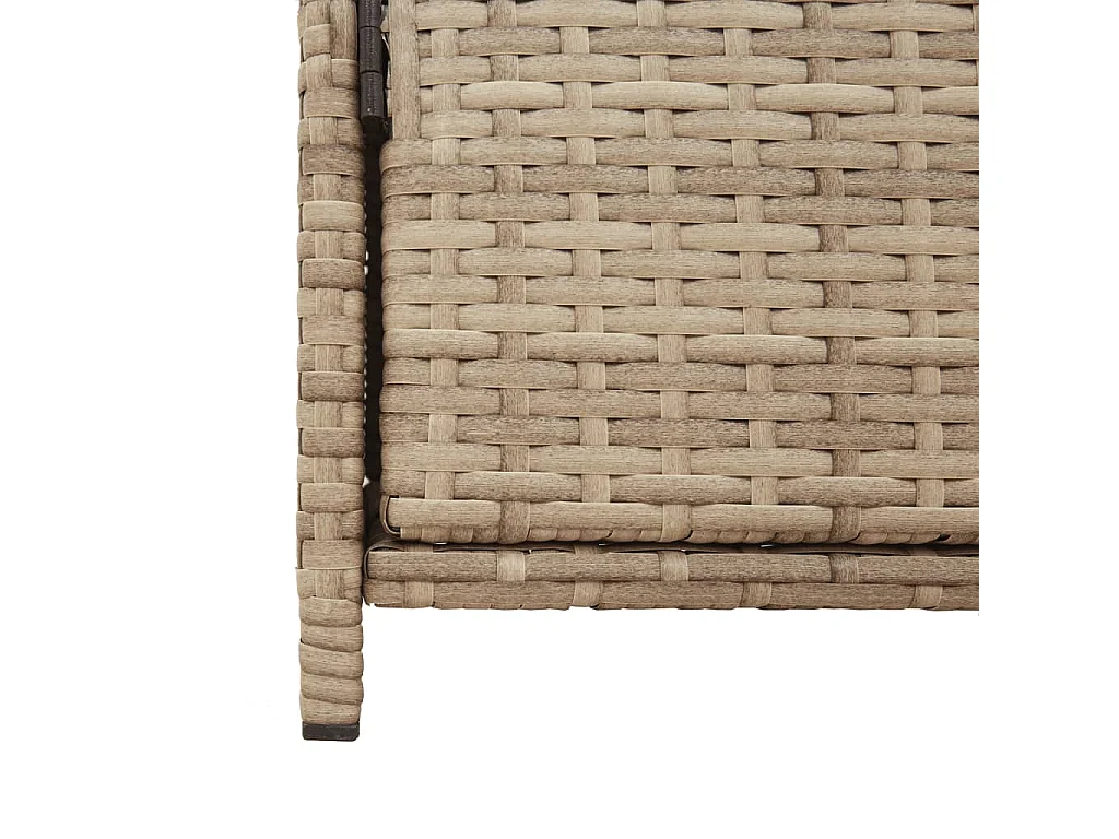 Beiger Gartenschrank 83x45x76 cm aus geflochtenem Kunstharz