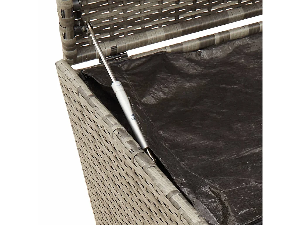 Caja de almacenamiento de jardín gris 283L resina tejida