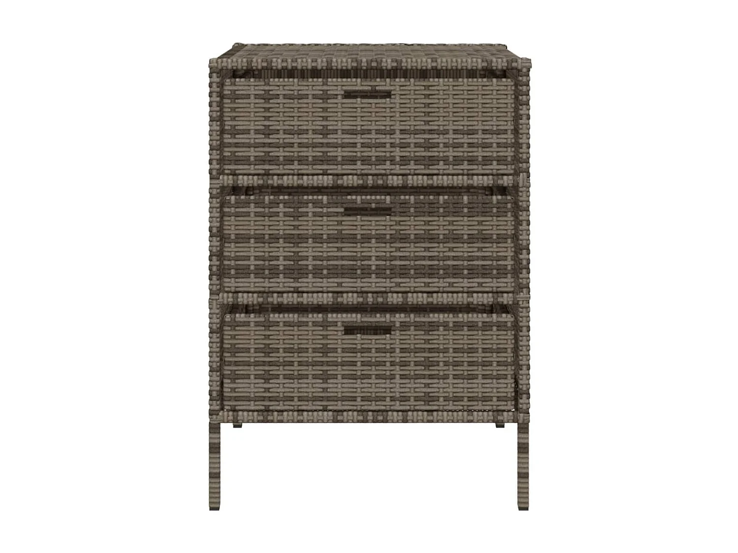 Armoire de rangement de jardin et 3 tiroirs gris résine tressée