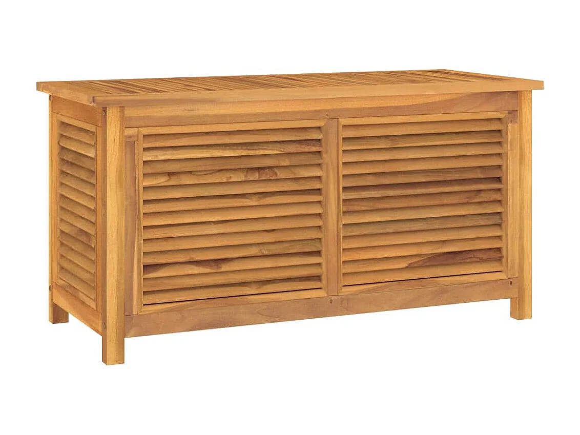 Boîte de rangement jardin et sac 114x50x58 cm bois massif teck