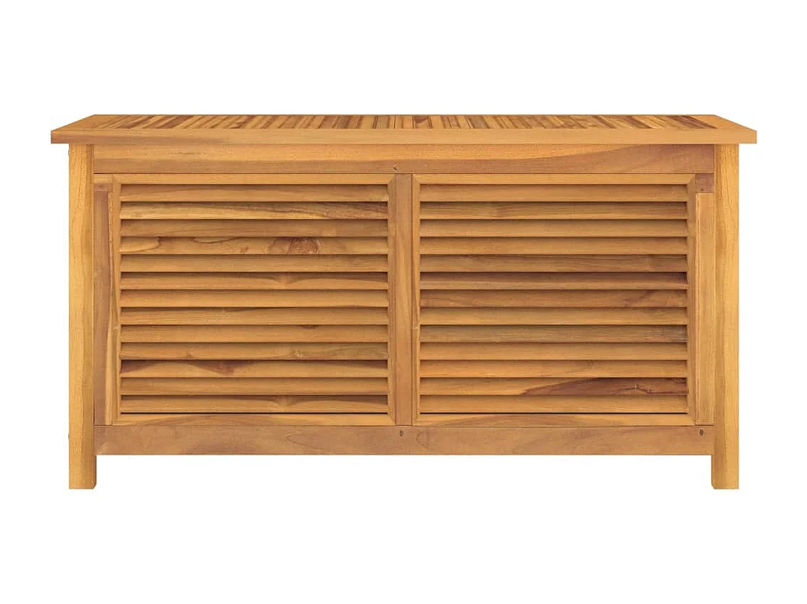 Boîte de rangement jardin et sac 114x50x58 cm bois massif teck