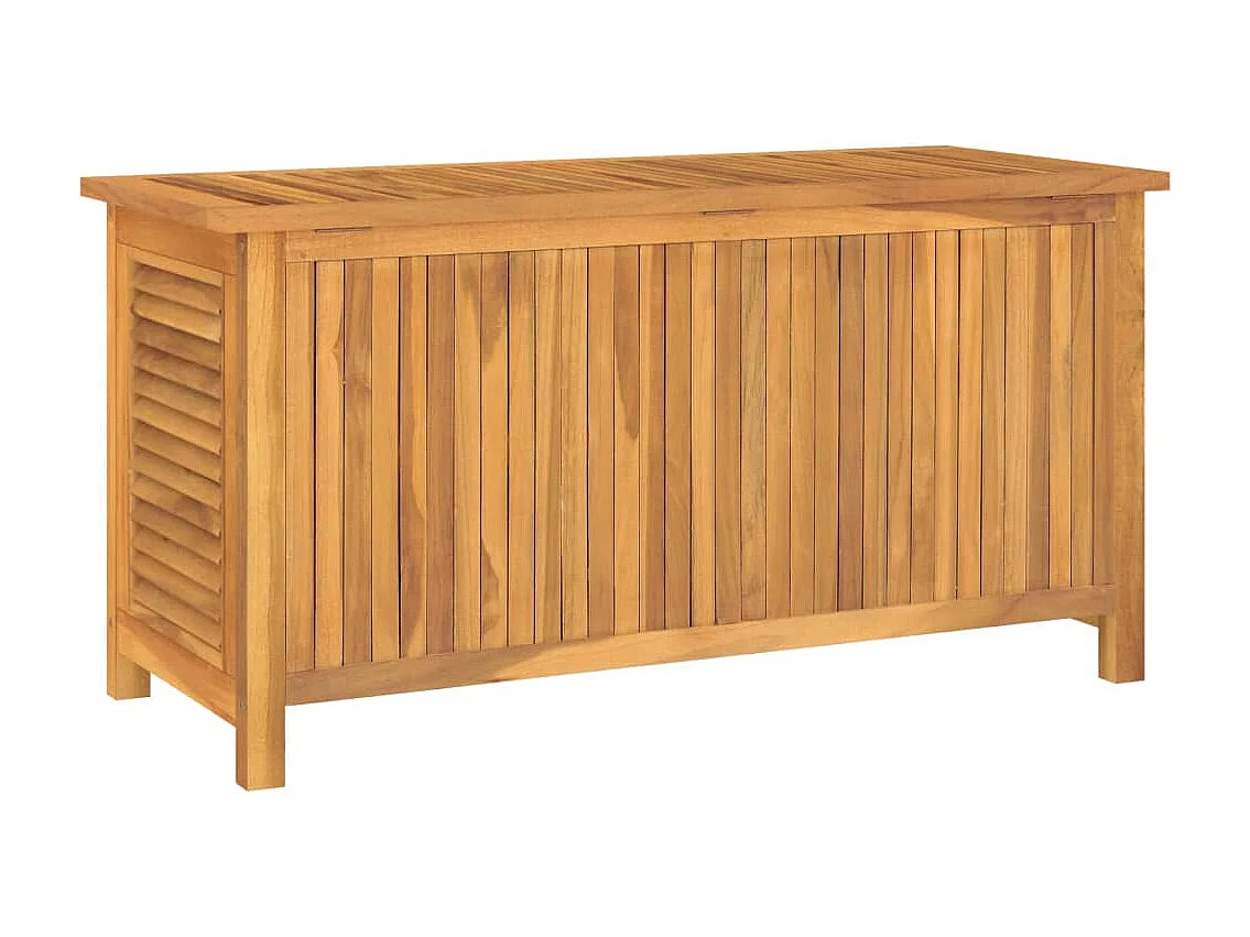 Boîte de rangement jardin et sac 114x50x58 cm bois massif teck
