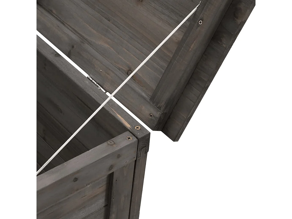 Boîte de rangement de jardin anthracite bois massif sapin