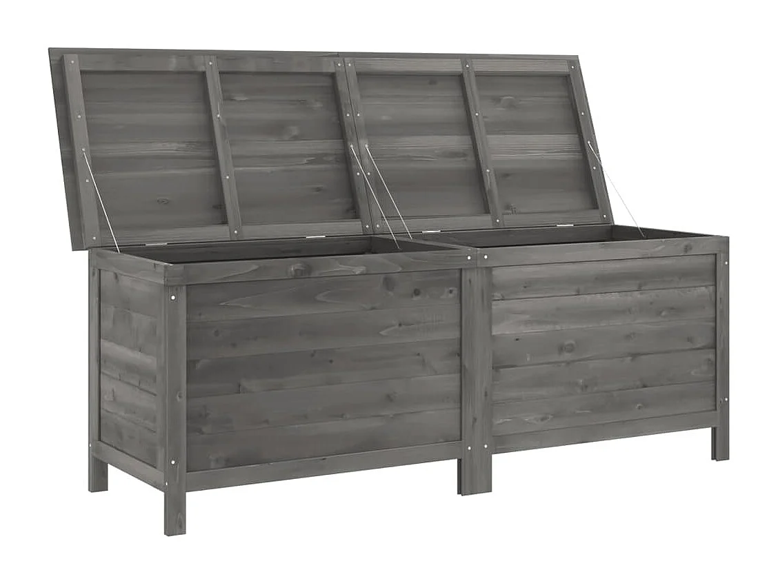 Boîte de rangement de jardin anthracite bois massif sapin