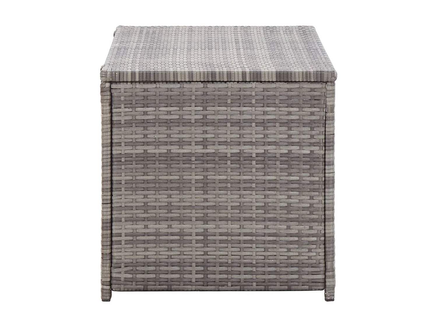 Baule da giardino in resina intrecciata 100x50x50 cm grigio