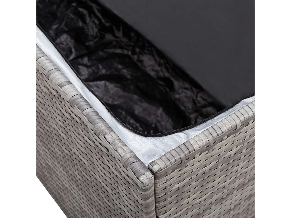 Baule da giardino in resina intrecciata 100x50x50 cm grigio
