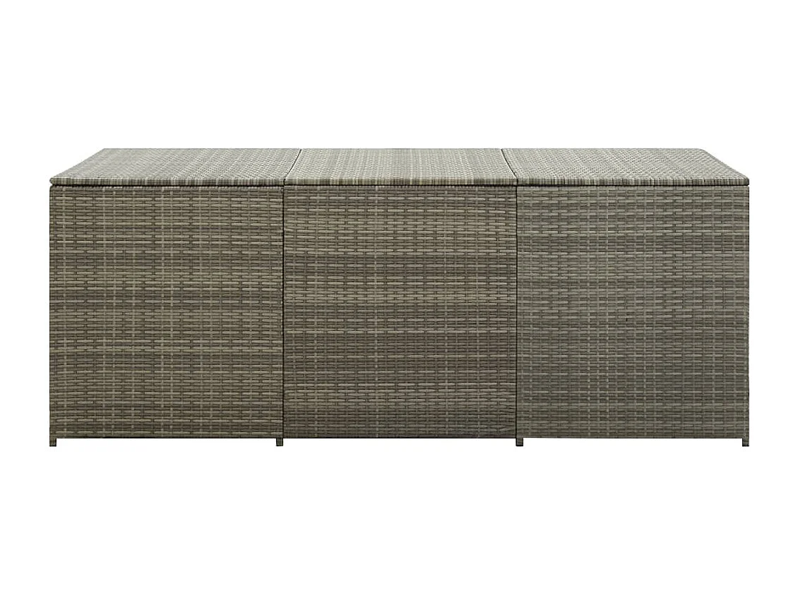 Boîte de rangement de jardin résine tressée 180x90x70 cm gris