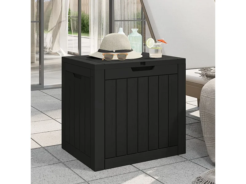 Boîte de stockage de jardin noir 55,5x43x53 cm polypropylène