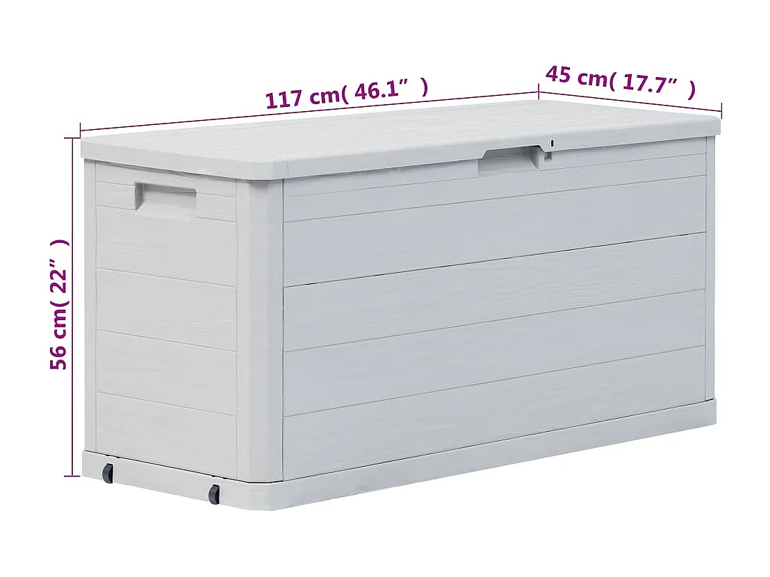 Caja de almacenamiento de jardín 280 L Gris claro