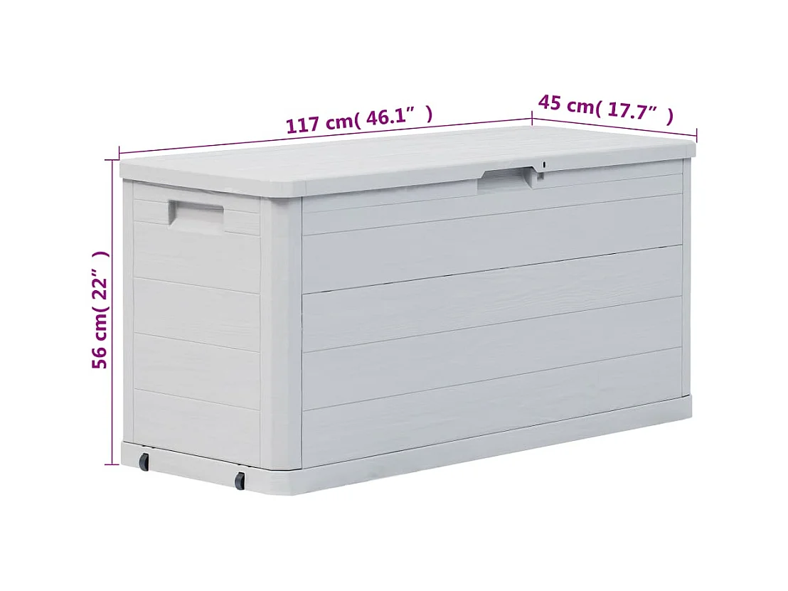 Boîte de rangement de jardin 280 L Gris clair