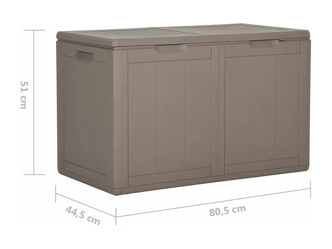 Caixa de arrumação para jardim 180 L castanho PP Rattan