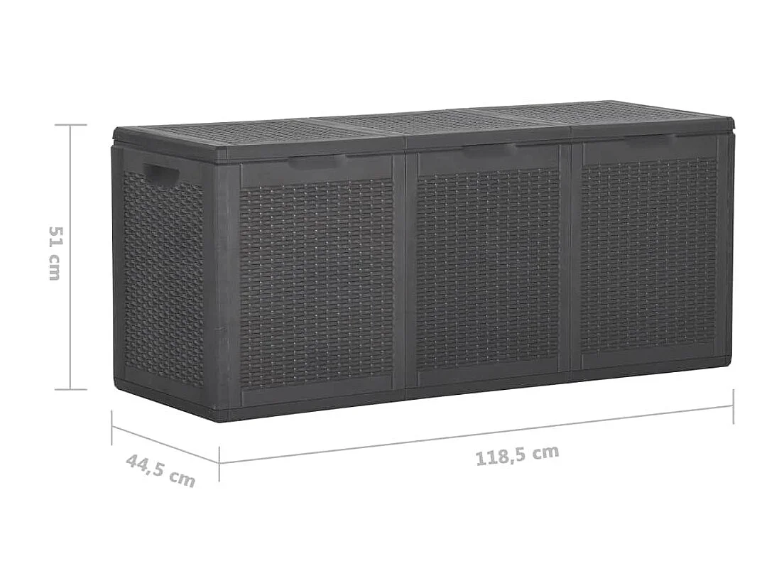 Garten-Aufbewahrungsbox 270 L, schwarzes PP-Rattan