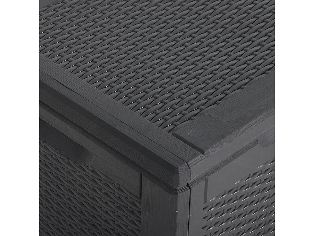 Garten-Aufbewahrungsbox 270 L, schwarzes PP-Rattan