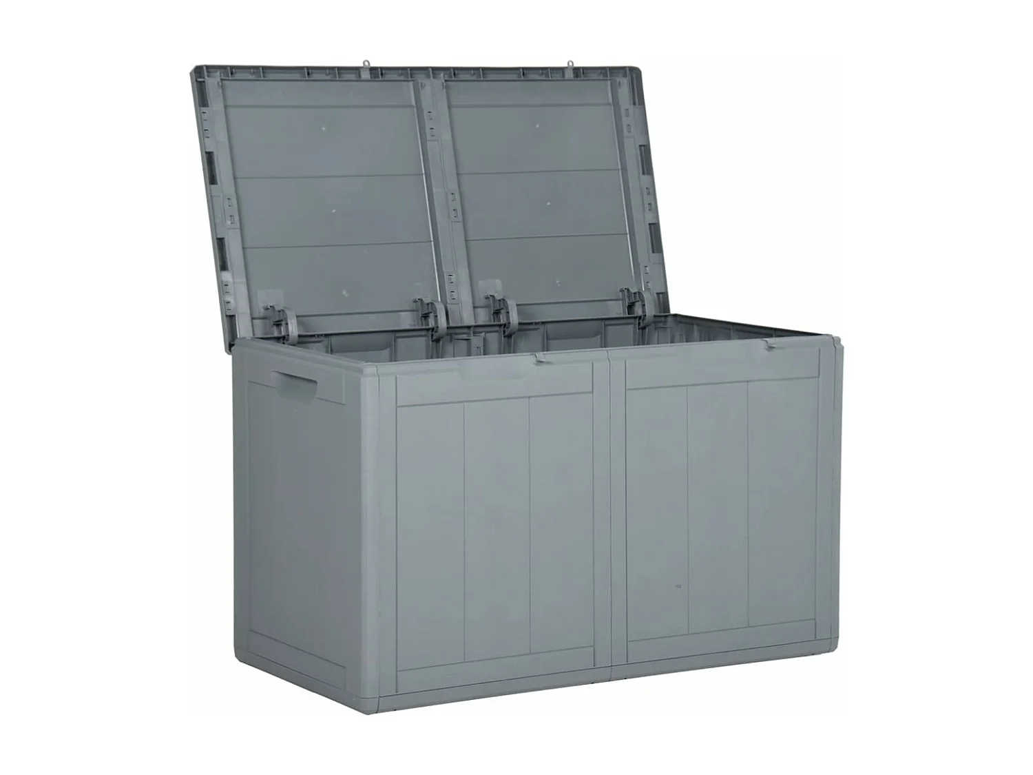 Caja de almacenamiento de jardín 180 L Ratán PP gris
