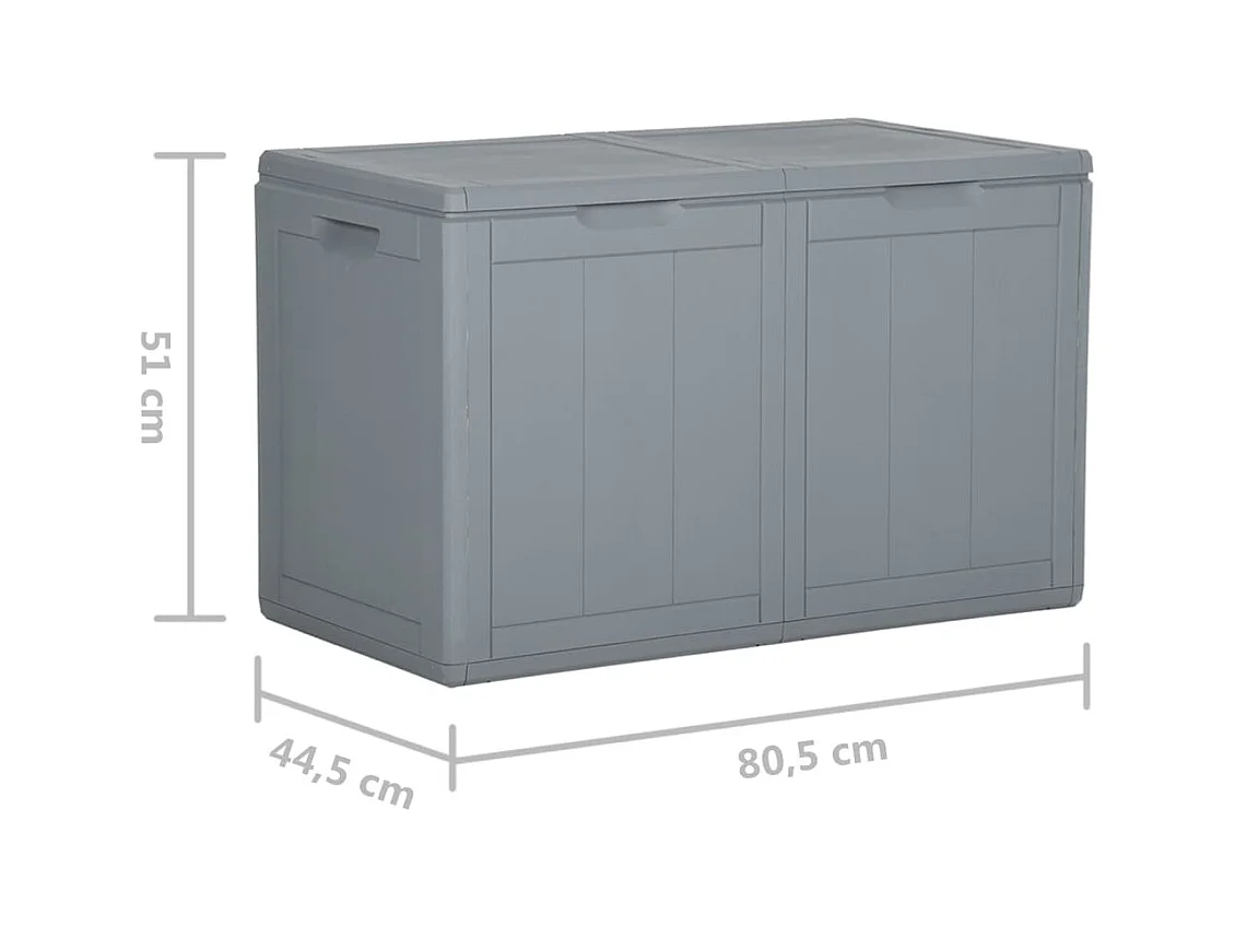 Caja de almacenamiento de jardín 180 L Ratán PP gris