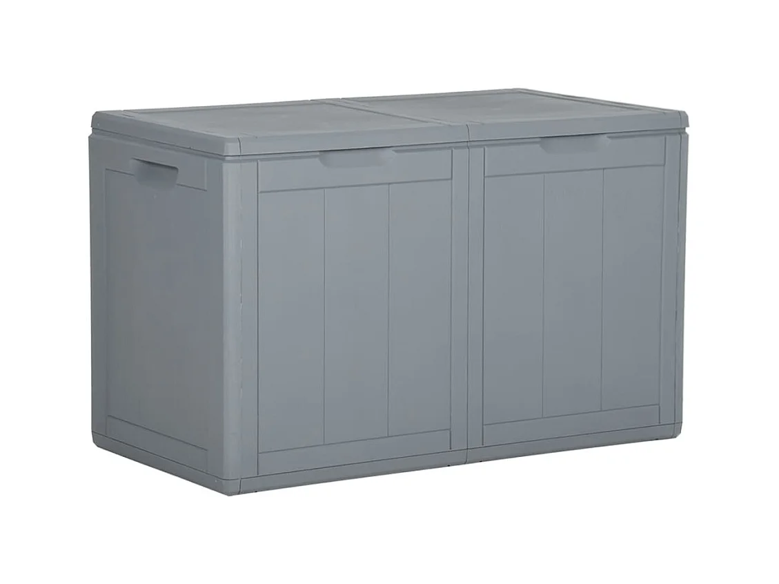 Boîte de rangement de jardin 180 L Gris PP Rotin