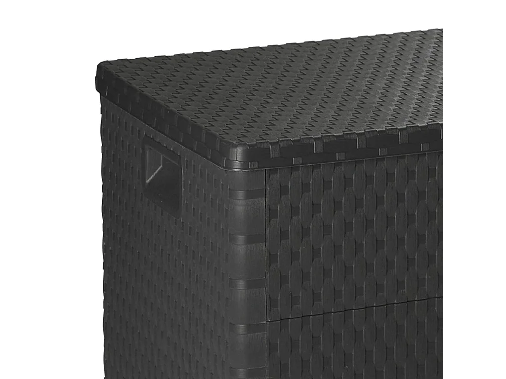 Boîte de stockage de jardin Anthracite 120x56x63 cm PP Rotin