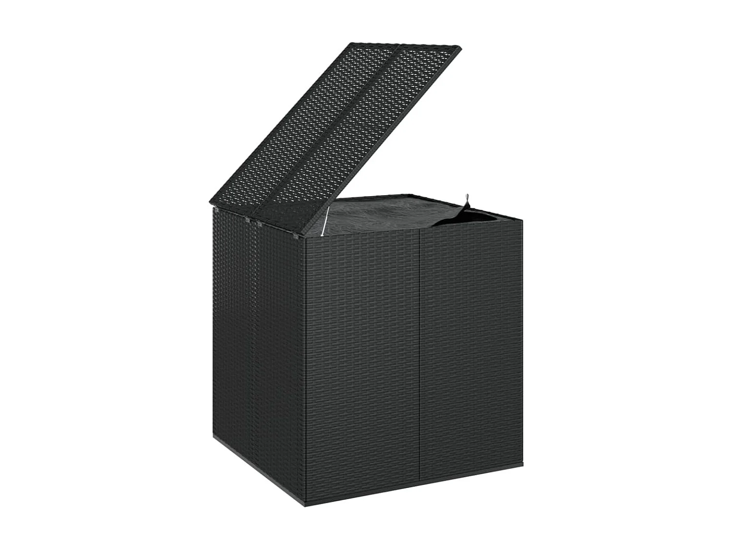 Caixa de almofada de jardim Resina vime 100x97,5x104 cm Preto