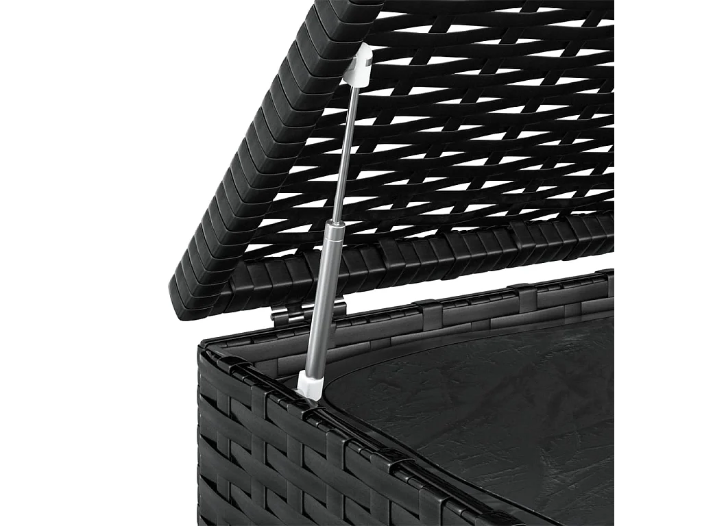 Caixa de almofada de jardim Resina vime 100x97,5x104 cm Preto