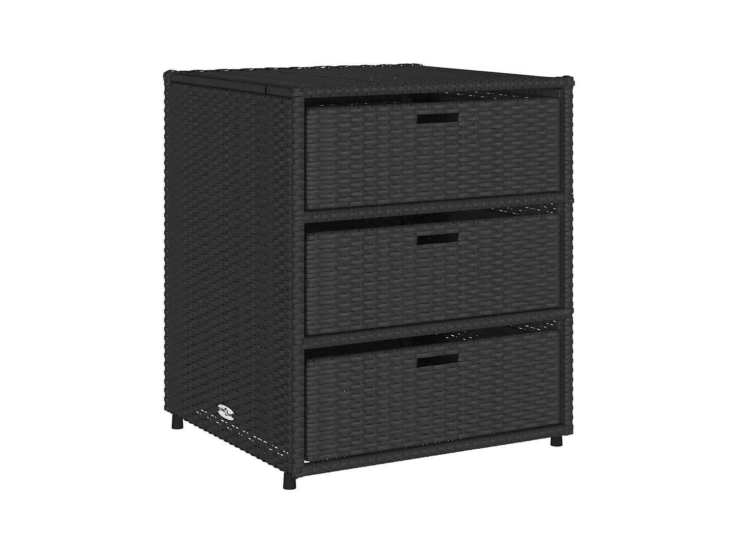 Zwarte tuinopbergkast 55x59x69 cm geweven hars