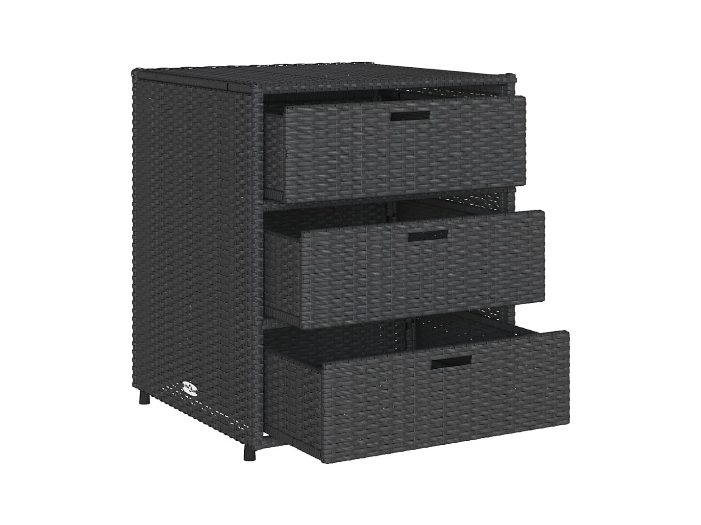 Zwarte tuinopbergkast 55x59x69 cm geweven hars