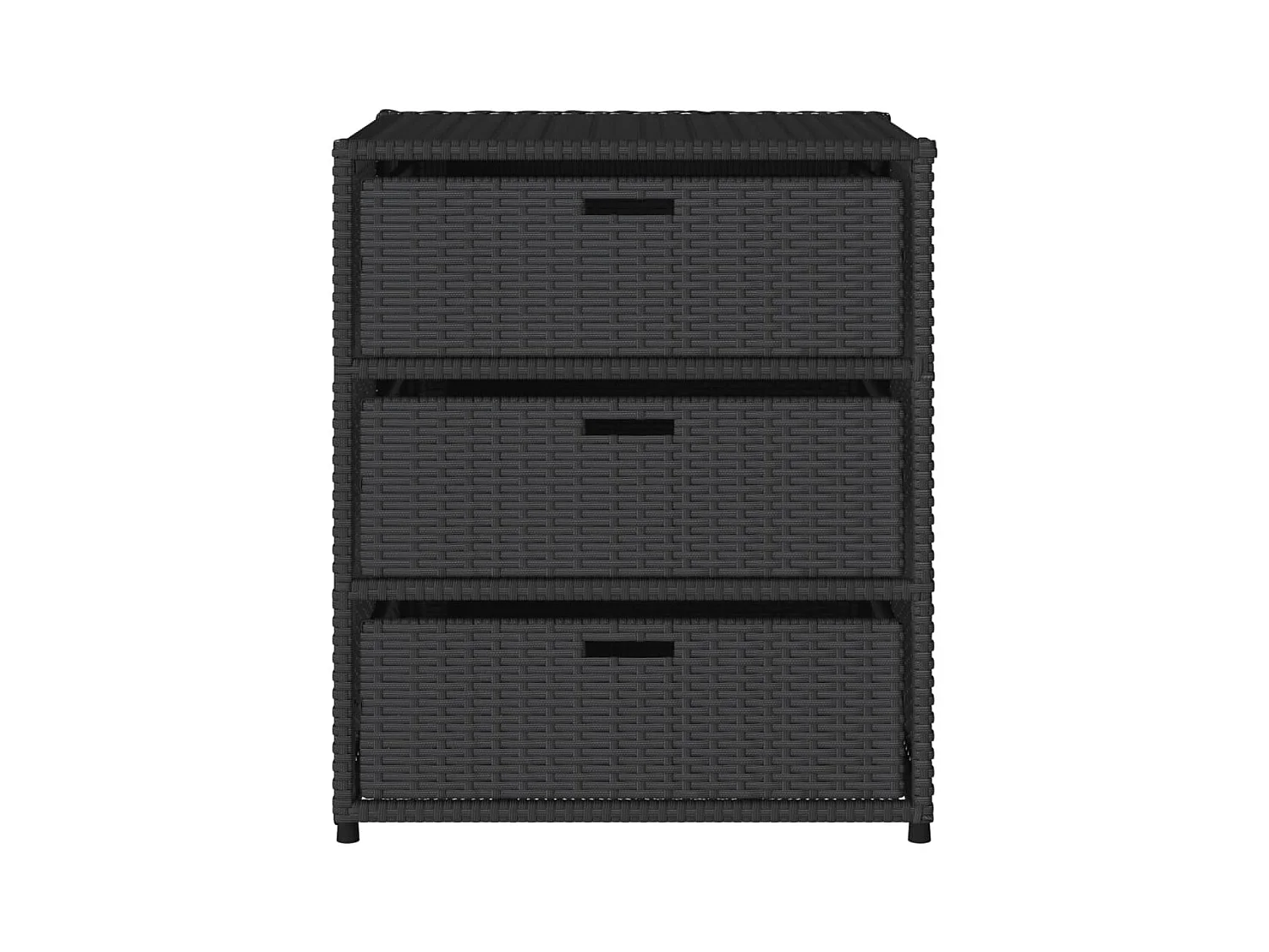 Zwarte tuinopbergkast 55x59x69 cm geweven hars