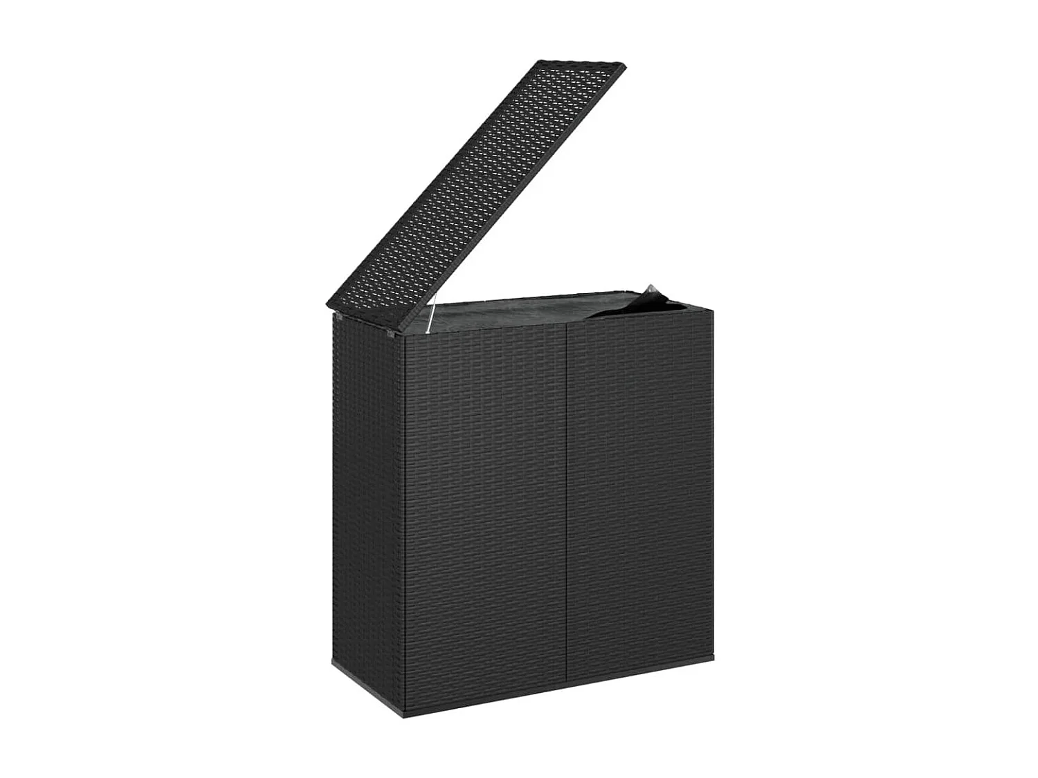 Gartenkissenbox Kunstharzgeflecht 100x49x103,5 cm Schwarz