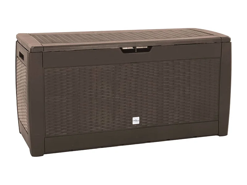 Caixa de armazenamento de jardim marrom 119x48x60 cm polipropileno
