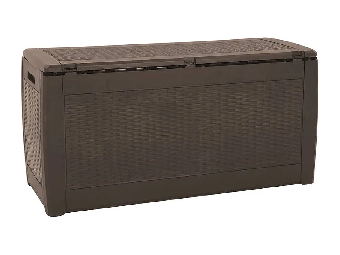 Caixa de armazenamento de jardim marrom 119x48x60 cm polipropileno