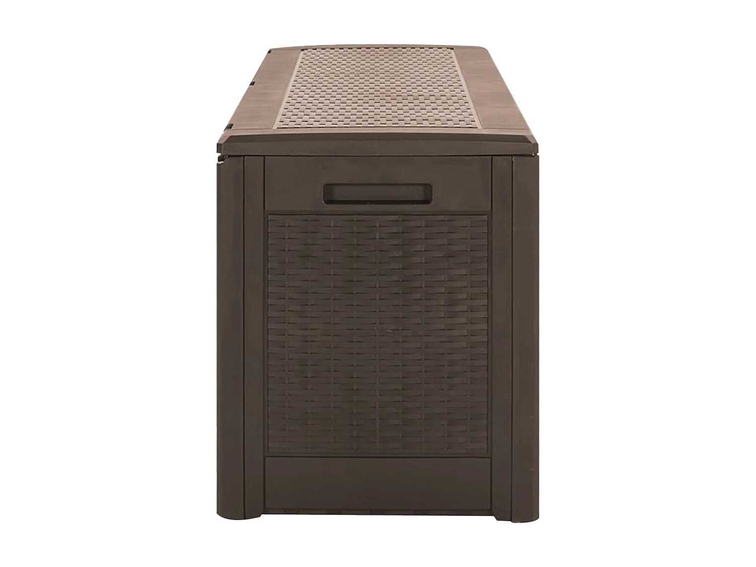 Caixa de armazenamento de jardim marrom 119x48x60 cm polipropileno