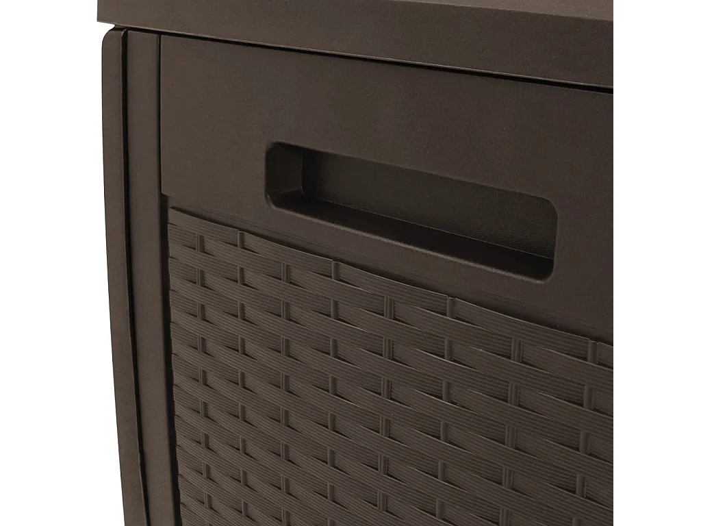 Caixa de armazenamento de jardim marrom 119x48x60 cm polipropileno