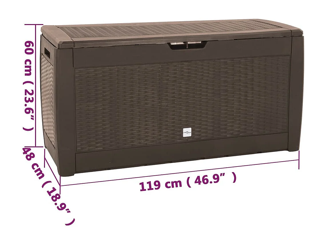 Garten-Aufbewahrungsbox Braun 119x48x60 cm Polypropylen