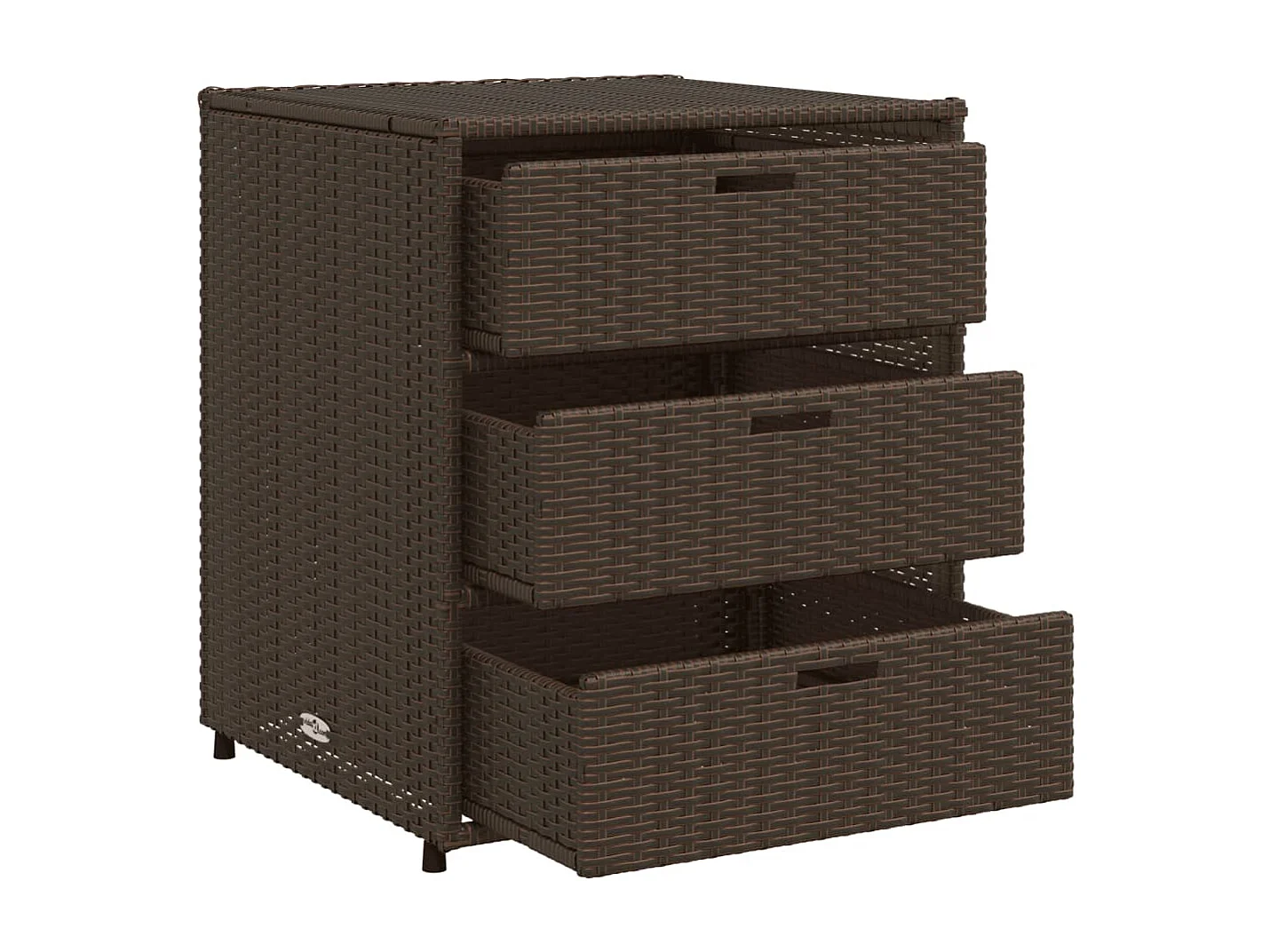 Armoire de rangement de jardin marron 55x59x69cm résine tressée