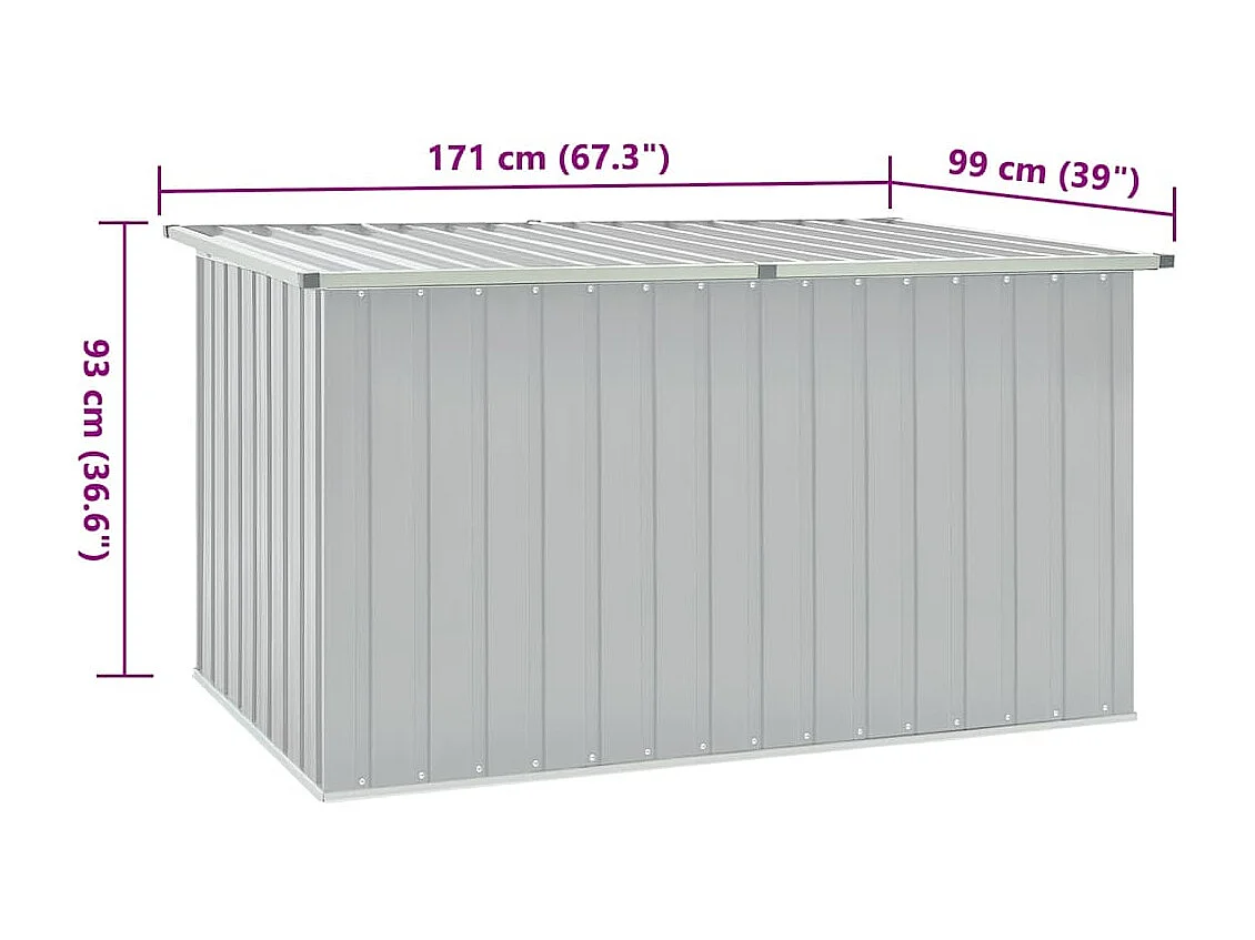Boîte de rangement de jardin Gris 171x99x93 cm