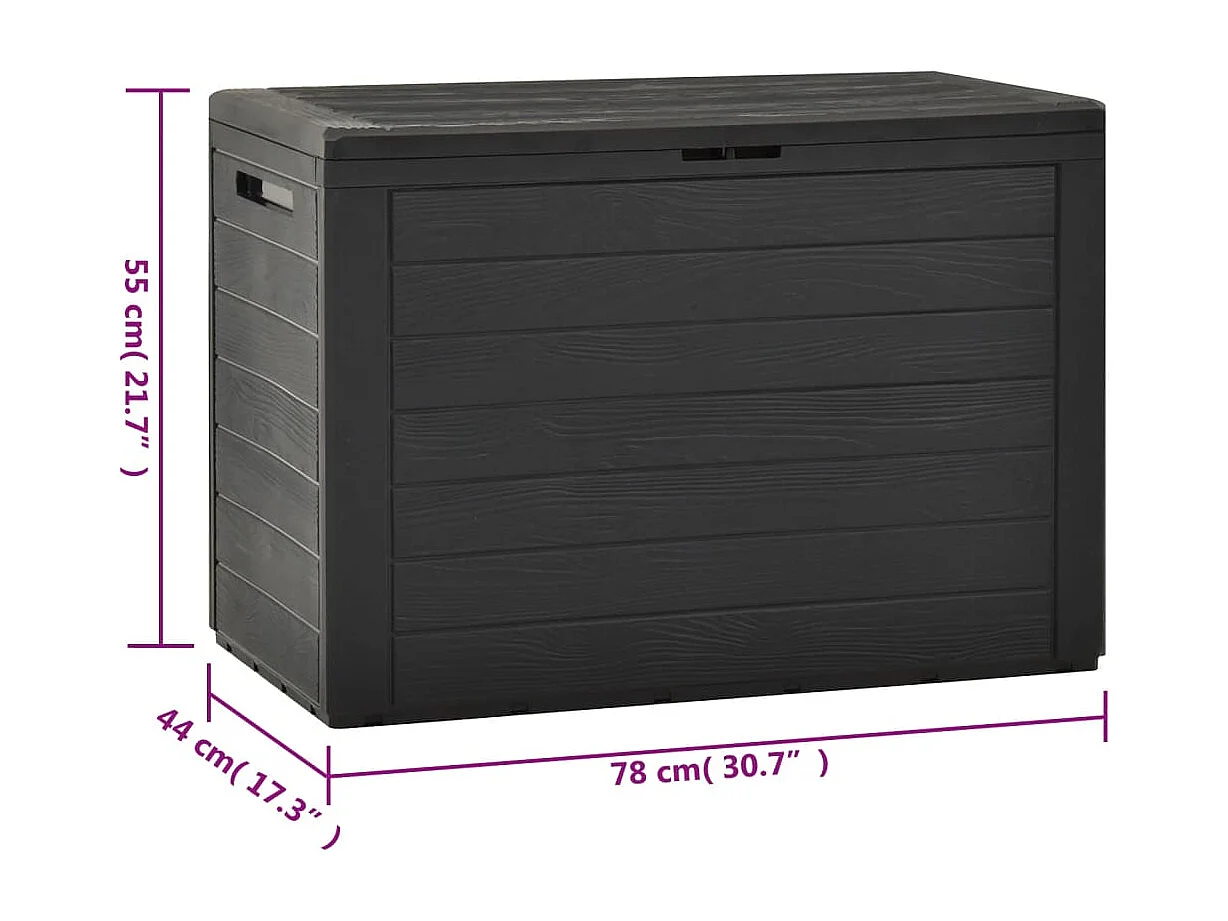 Boîte de rangement de jardin Anthracite 78x44x55 cm