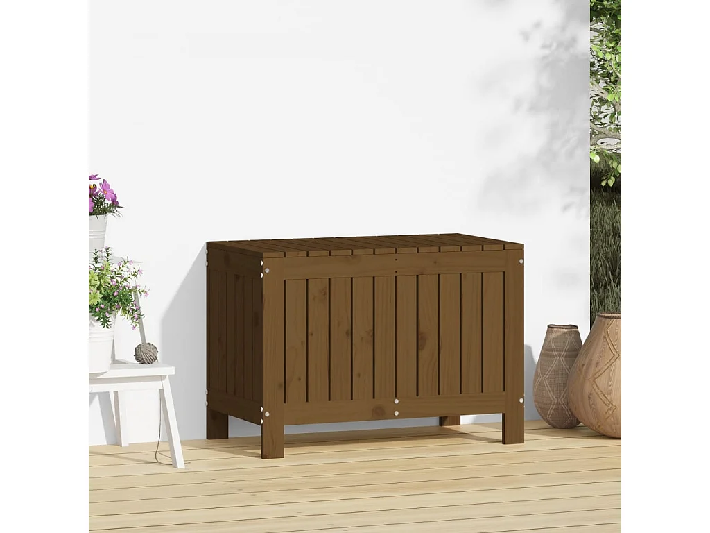 Boîte de rangement de jardin Marron miel 76x42,5x54 cm Bois pin