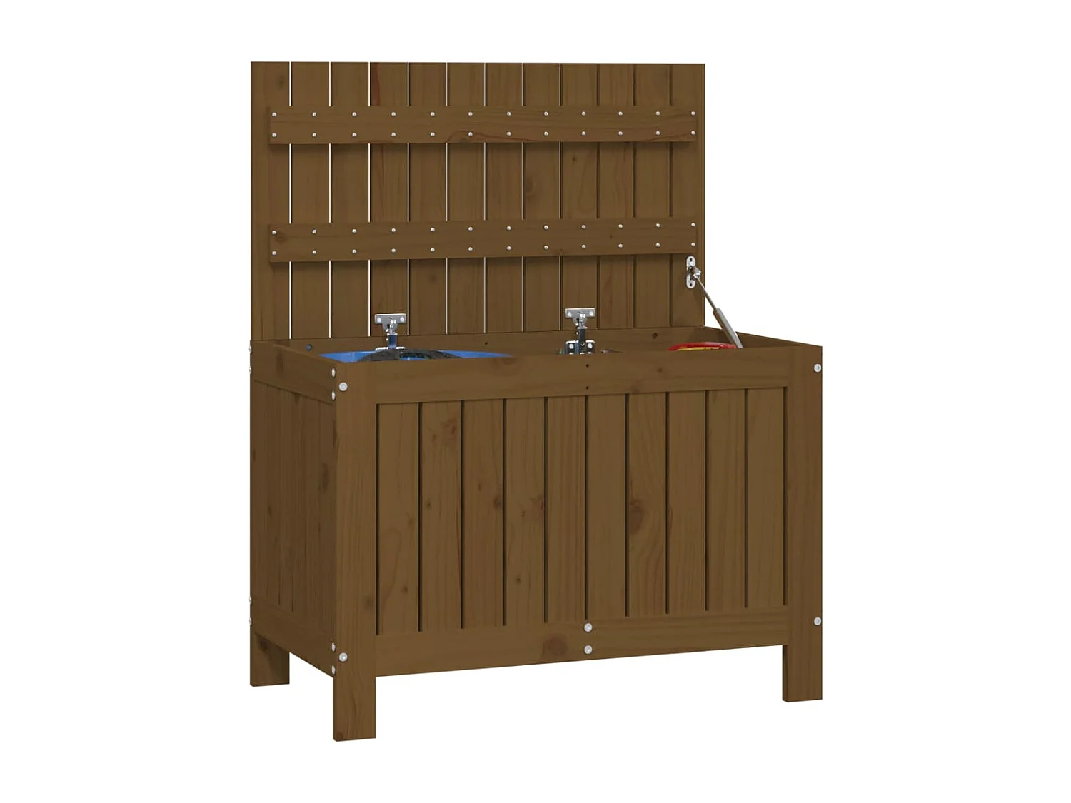 Boîte de rangement de jardin Marron miel 76x42,5x54 cm Bois pin