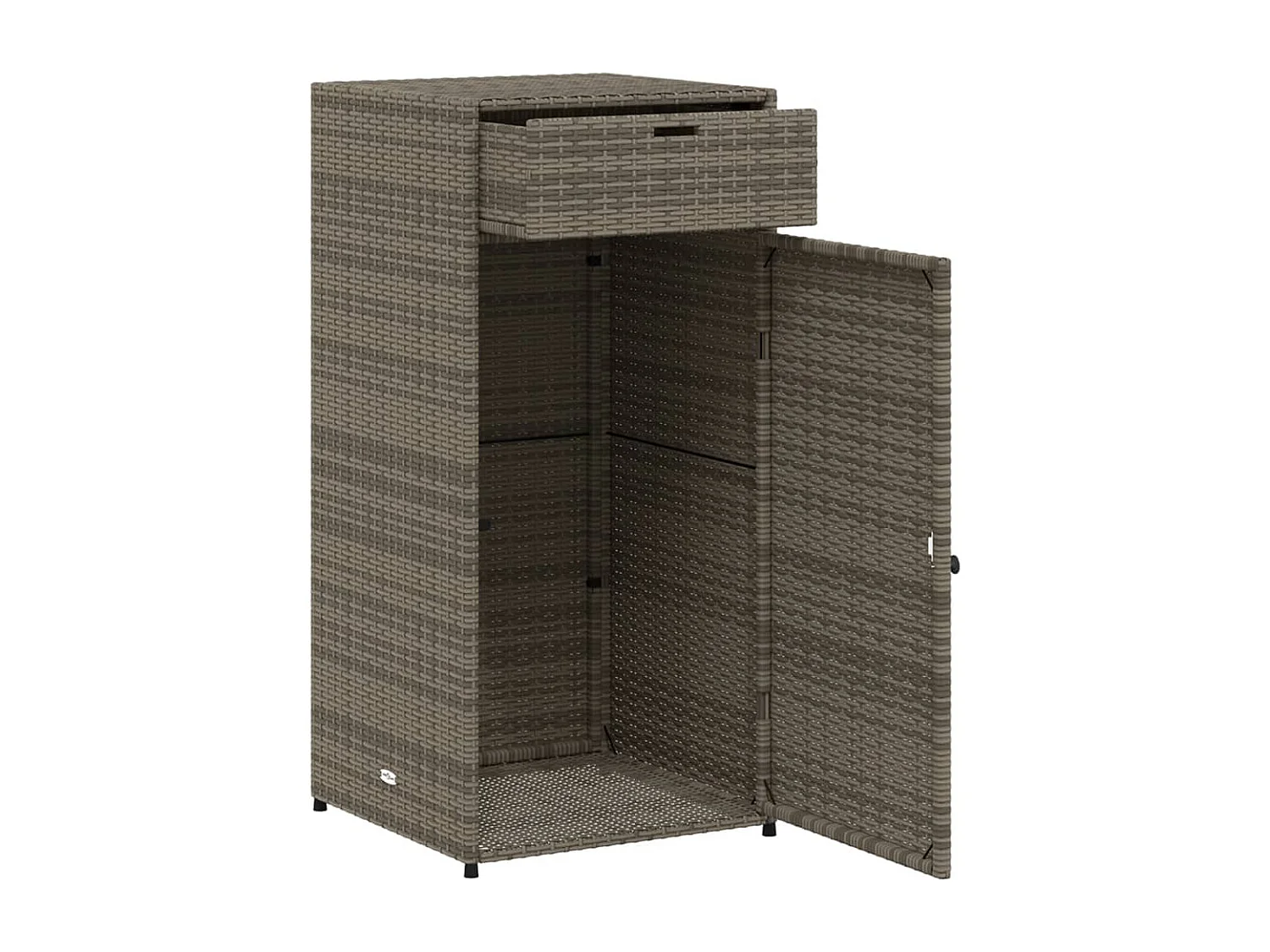 Mobile da giardino grigio 55x55x111 cm in resina intrecciata